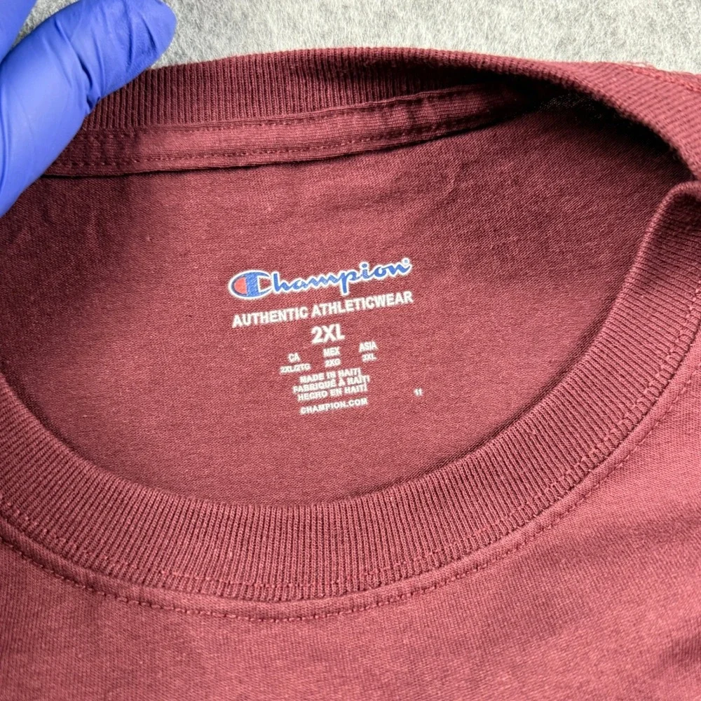 Champion Texas A&M Tennis T-Shirt Mens 2XL Maroon Short Sleeve Aggies NCAA - Picture 7 of 10
